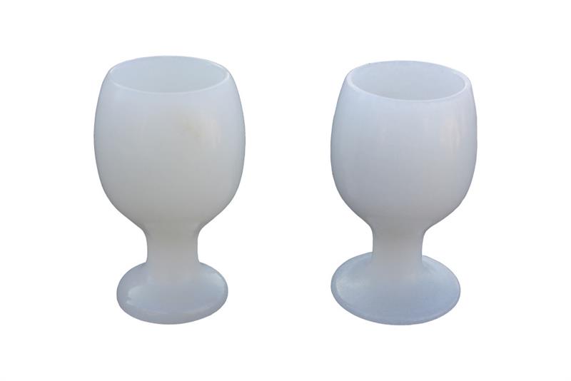 Eierbecher 2 Stück SET, aus Marmor, weiß