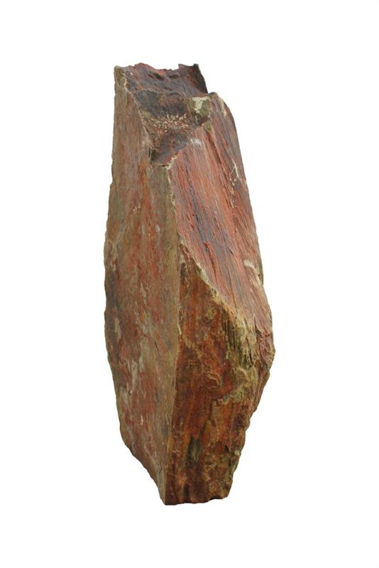 Findling Flamme Schiefer schwarz mit roten Krusten, ca. 240 kg