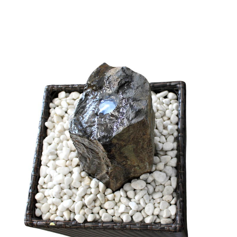 Zimmerbrunnen Komplettset inkl. Basaltsäule, Beckenhöhe 45 cm