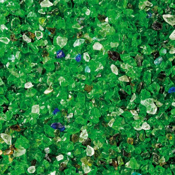 Glassplitt, grün, 4-8mm Körnung, 10 kg Sack 