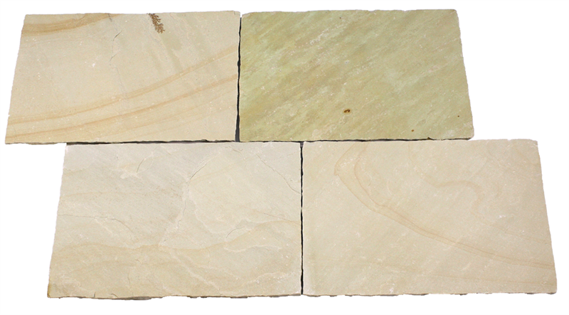 Terrassenplatten aus Hartsandstein, Farbe Lemon, verschiedene Formate