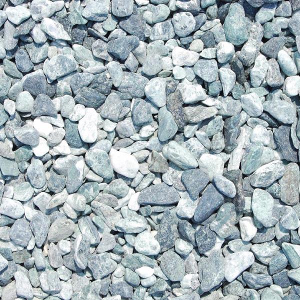 Marmorzierkiesel Alpen-grün 40-60mm, PE Sack a 25kg
