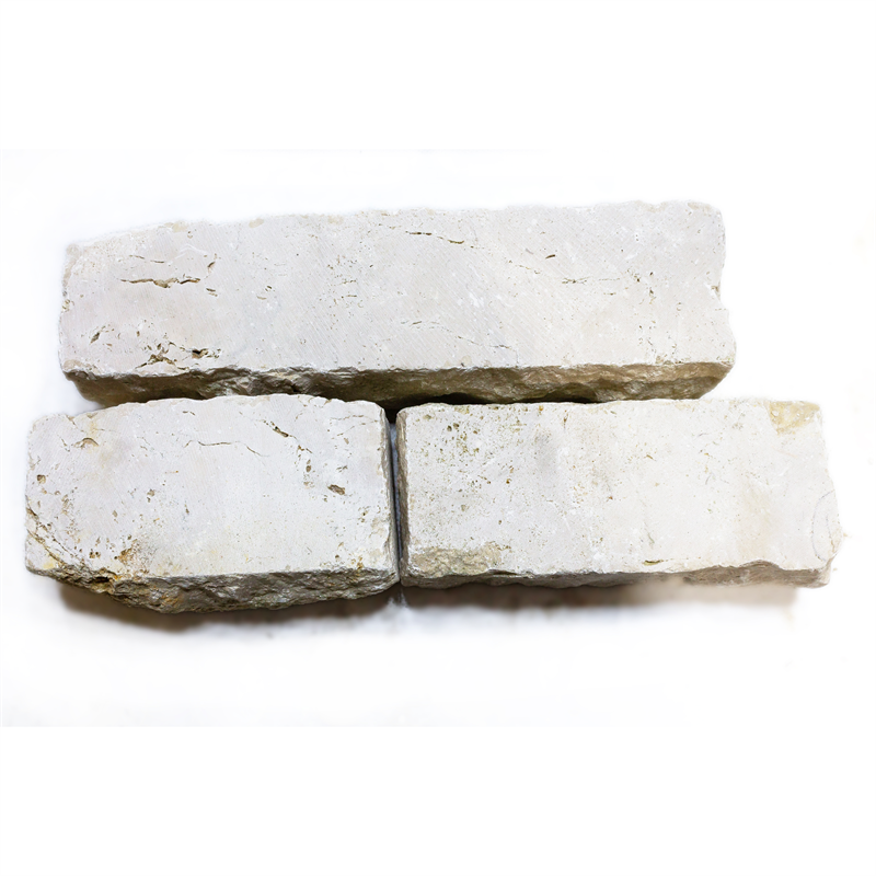 Pflastersteine aus Kalkstein Donau, gelb - bräunlich, H / T ca. 8 cm, Längen frei