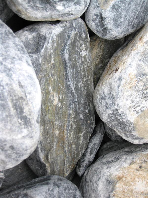 Black Angel Ziersteine, schwarz- weiß, 100 - 300 mm Körnung, teils mit bräunlichen Adern,