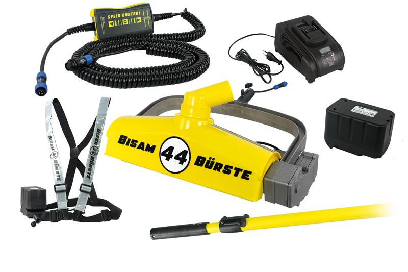 Bisam 44 Bürste, mit Teleskopstange Trioval GFK ausziehbar 2,5 - 5 m