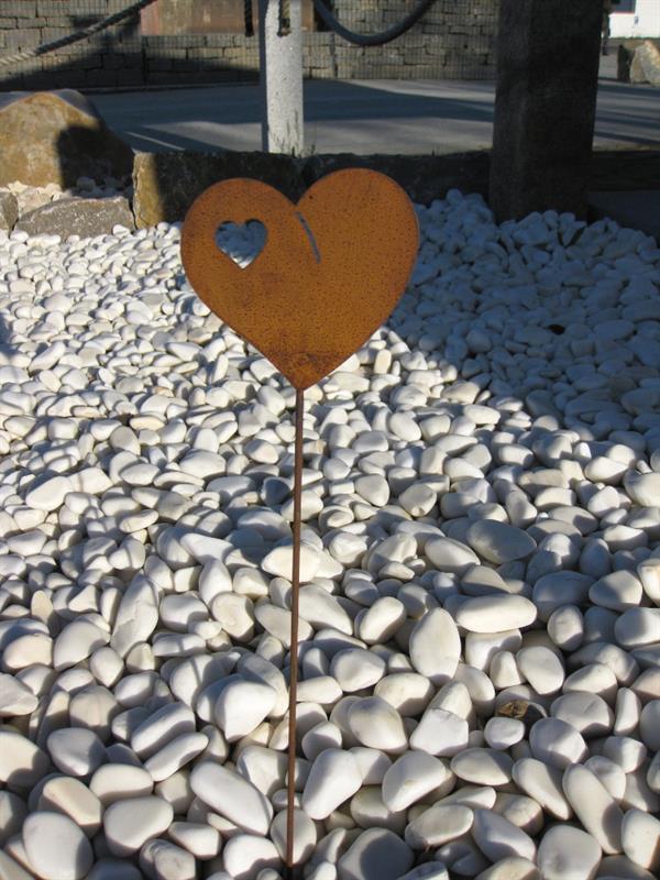 Herz zum Stecken aus Edelrost 