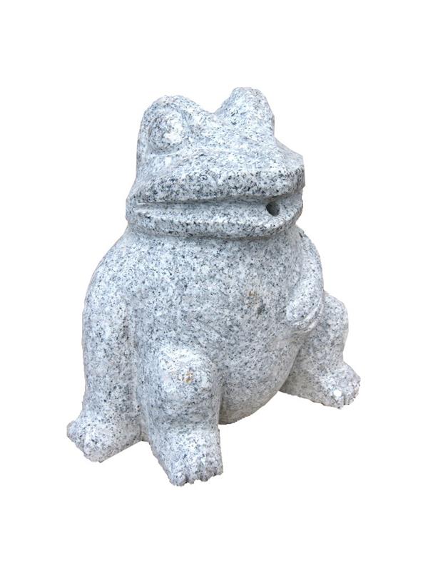 Frosch aus Granit, Wasserspeier mit Bohrung, verschiedene Größen