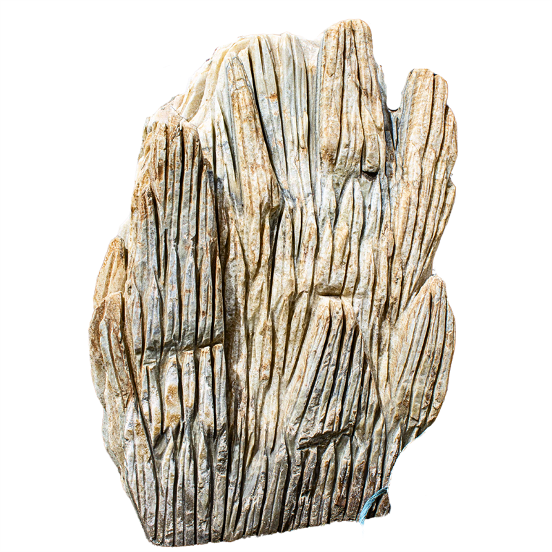 Spaghetti Findling, Nr. S-0, geschliffen, weiß-gelblich