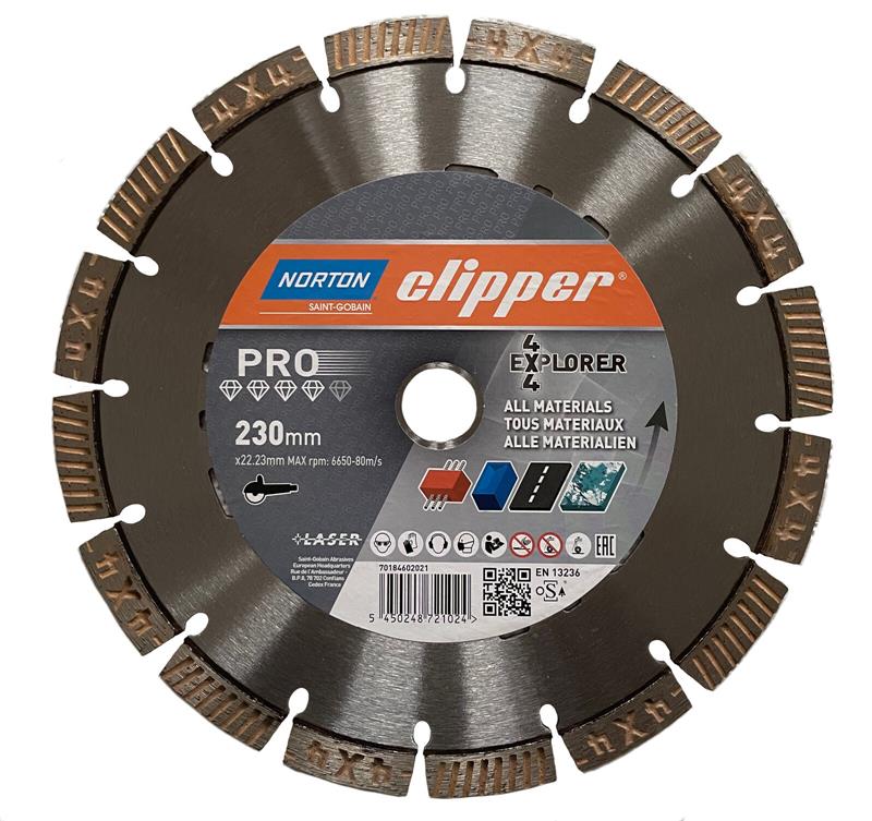 Diamant-Trennscheibe 4x4 EXPLORER von Norton 230mm x 22,23