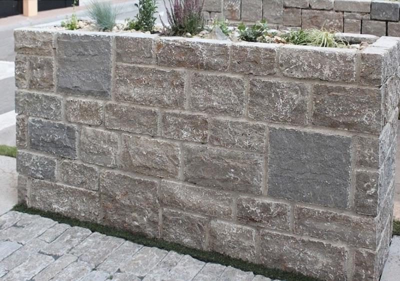 Muschelkalk Spaltsteine - System 1 - leichte Bauweise, für EINSEITIGES