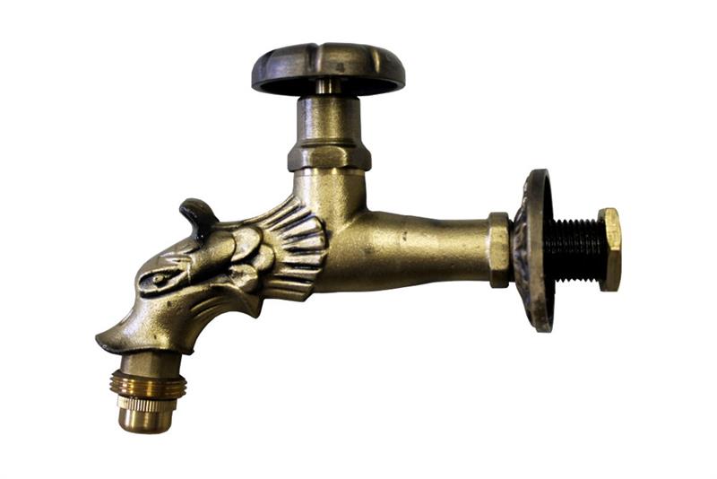 Wasserhahn in Goldoptik mit Drehgriff rund