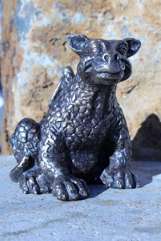 Drache grinsend, aus Bronzeguß