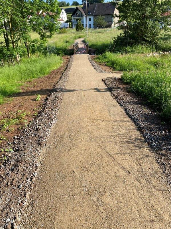 Muschelkalk Wegedecke nach TLSoB, nach Typ "Bessunger Kies", Körnung ca. 0 – 8 mm, Farbe braun