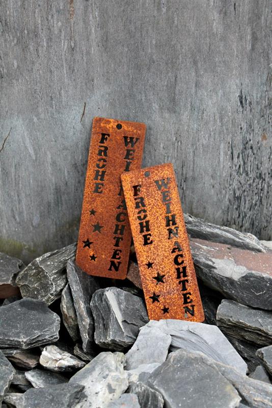 Anhänger Frohe Weihnachten aus Edelrost