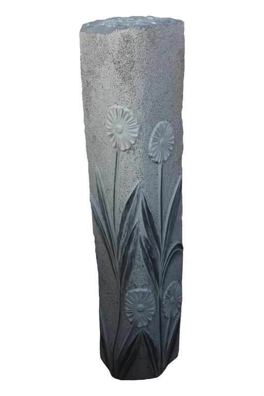 Basalt columm Flower gebohrt 100cm