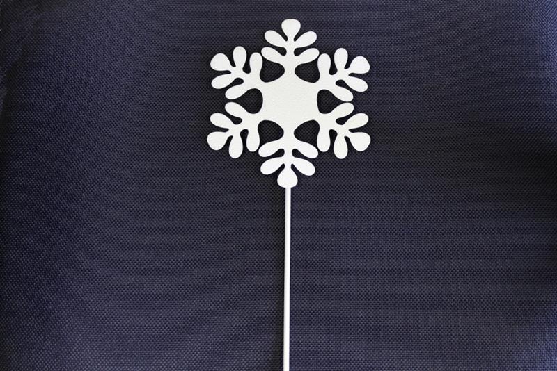 Schneeflocke zum Stecken Shabby Chic, D 15 cm + Stab 40 cm